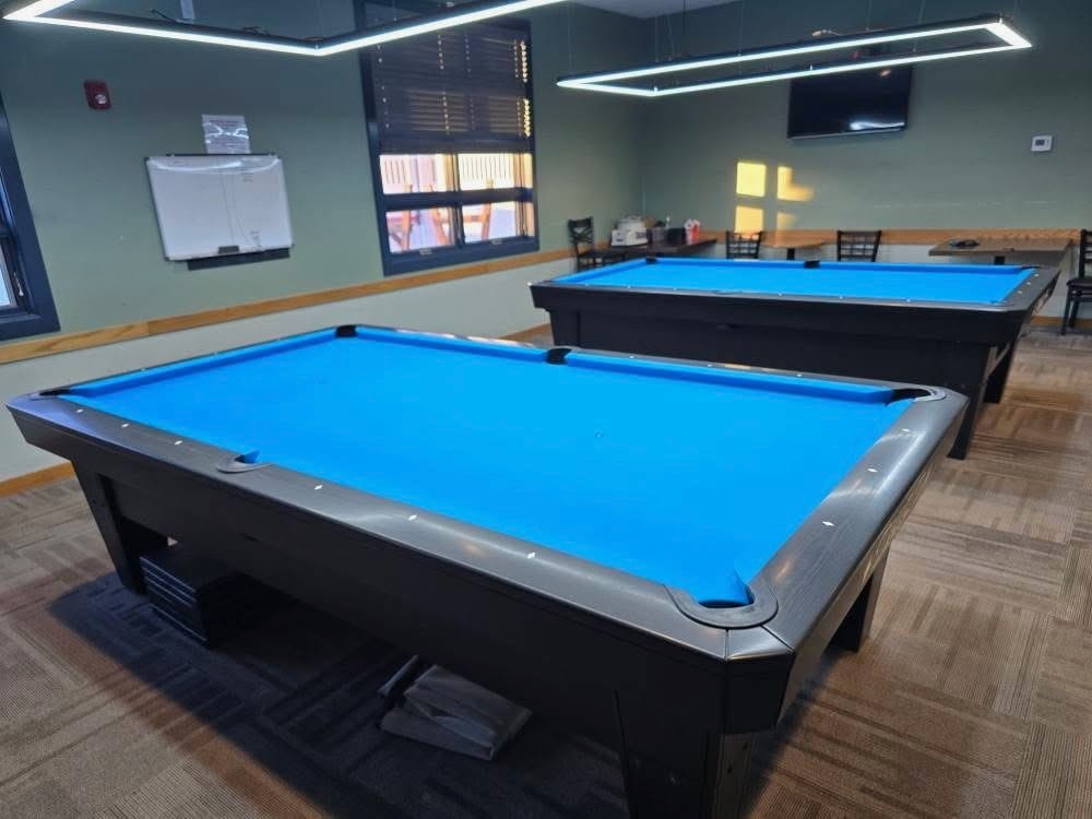 Two freshly recovered Diamond tables at East Side Club