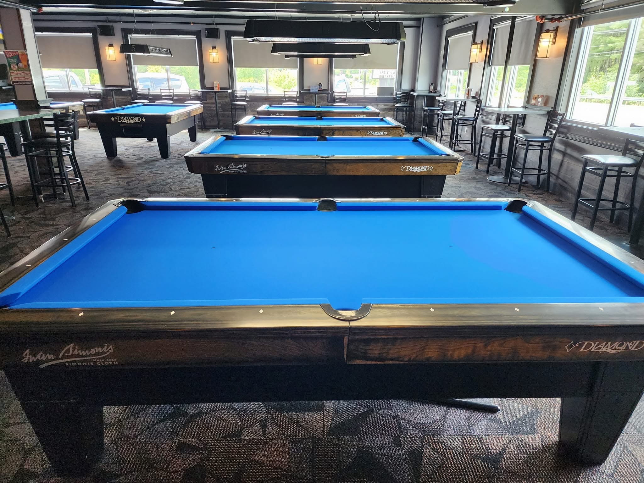 Close-up of a freshly clothed Diamond table at The Nest